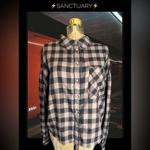 ⚡️SANCTUARY⚡️ Bianca Puff Sleeve Gingham Button-Up Shirt